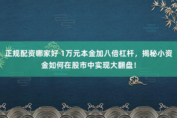正规配资哪家好 1万元本金加八倍杠杆，揭秘小资金如何在股市中实现大翻盘！