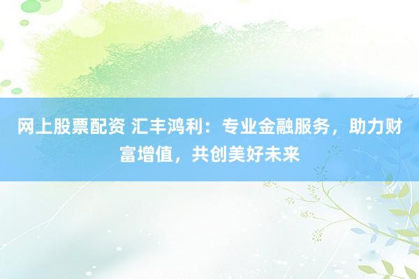 网上股票配资 汇丰鸿利：专业金融服务，助力财富增值，共创美好未来