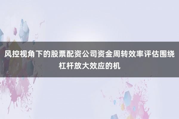 风控视角下的股票配资公司资金周转效率评估围绕杠杆放大效应的机